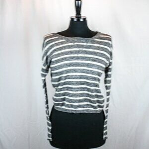 Ann Taylor LOFT Sweater Grey White Striped…
